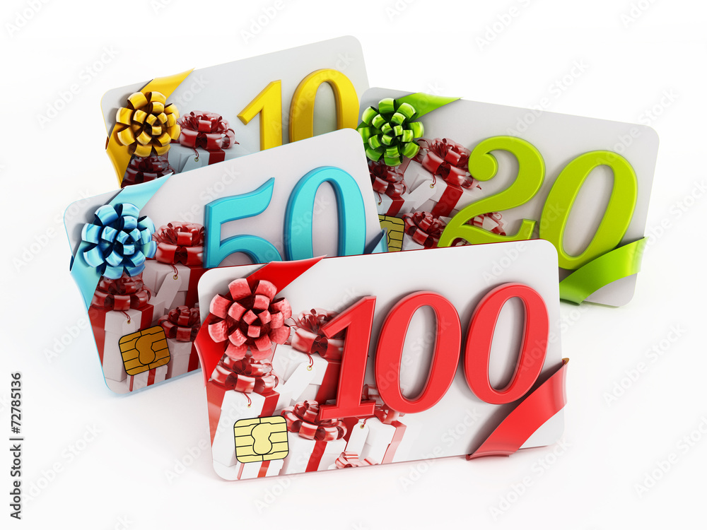 Illustrazione Stock Gift cards Adobe Stock