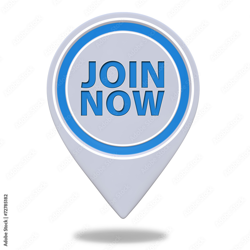 Join now pointer icon on white background Join now pointer icon on white background