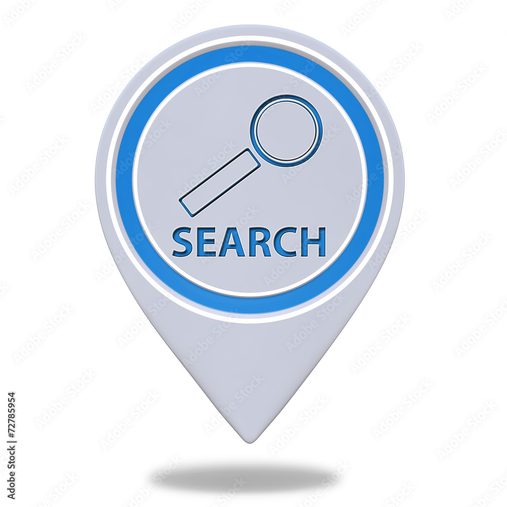 Search pointer icon on white background Search pointer icon on white background