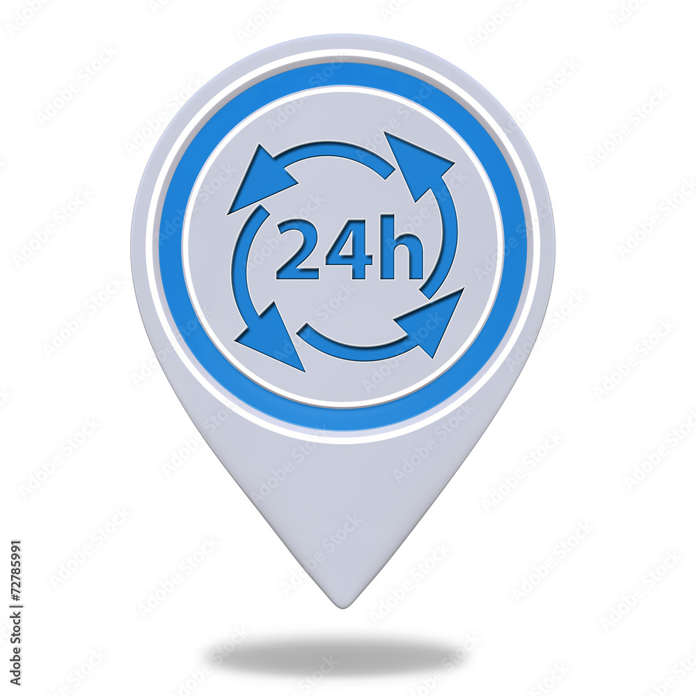 24 hours pointer icon on white background 24 hours pointer icon on white background