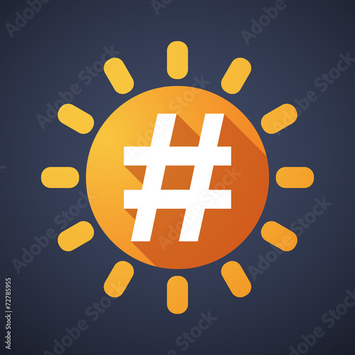 Sun icon with a hash tag