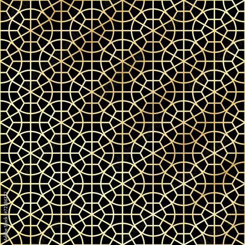 Circle and Hexagon Motifs (Gold)