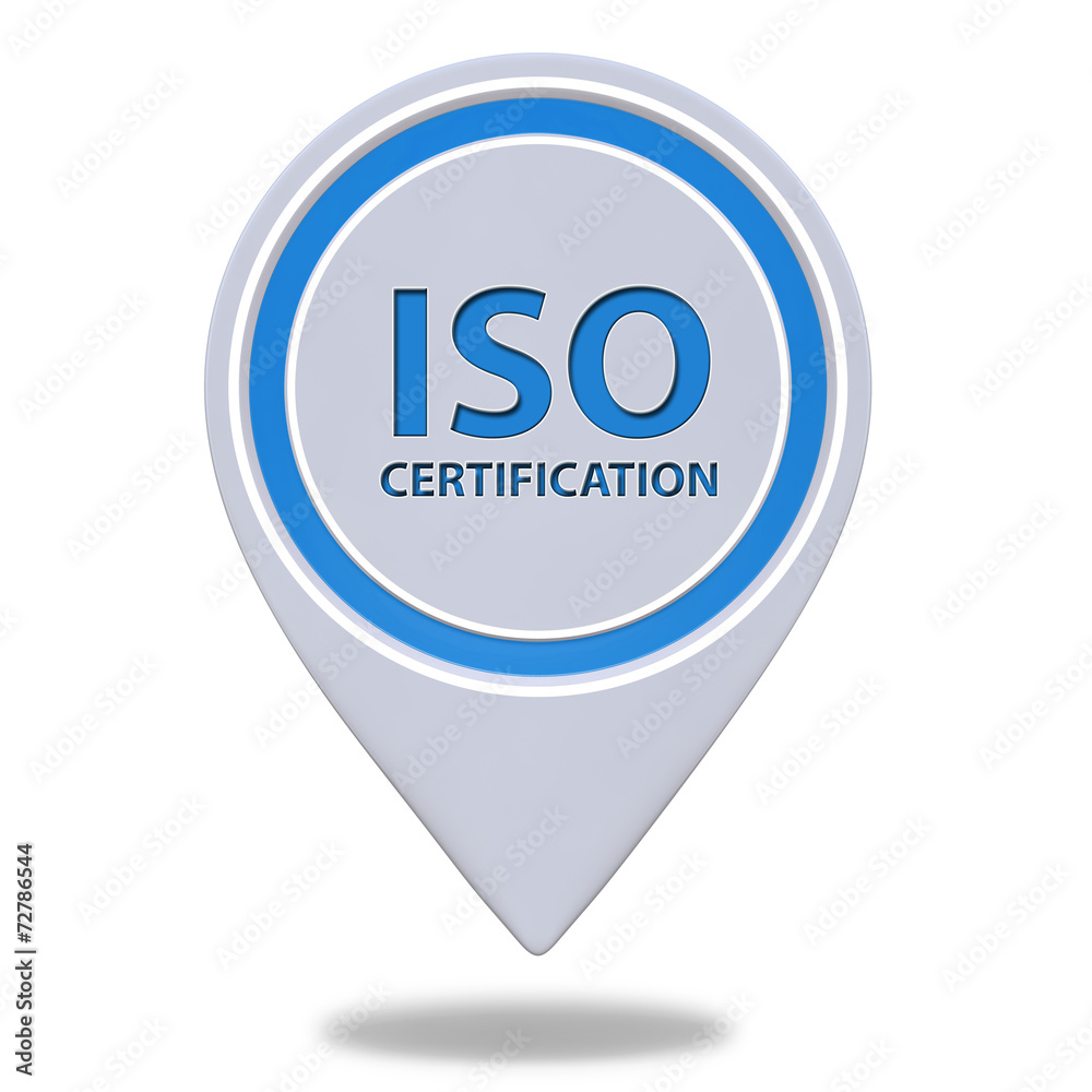 Iso certification pointer icon on white background Iso certification pointer icon on white background