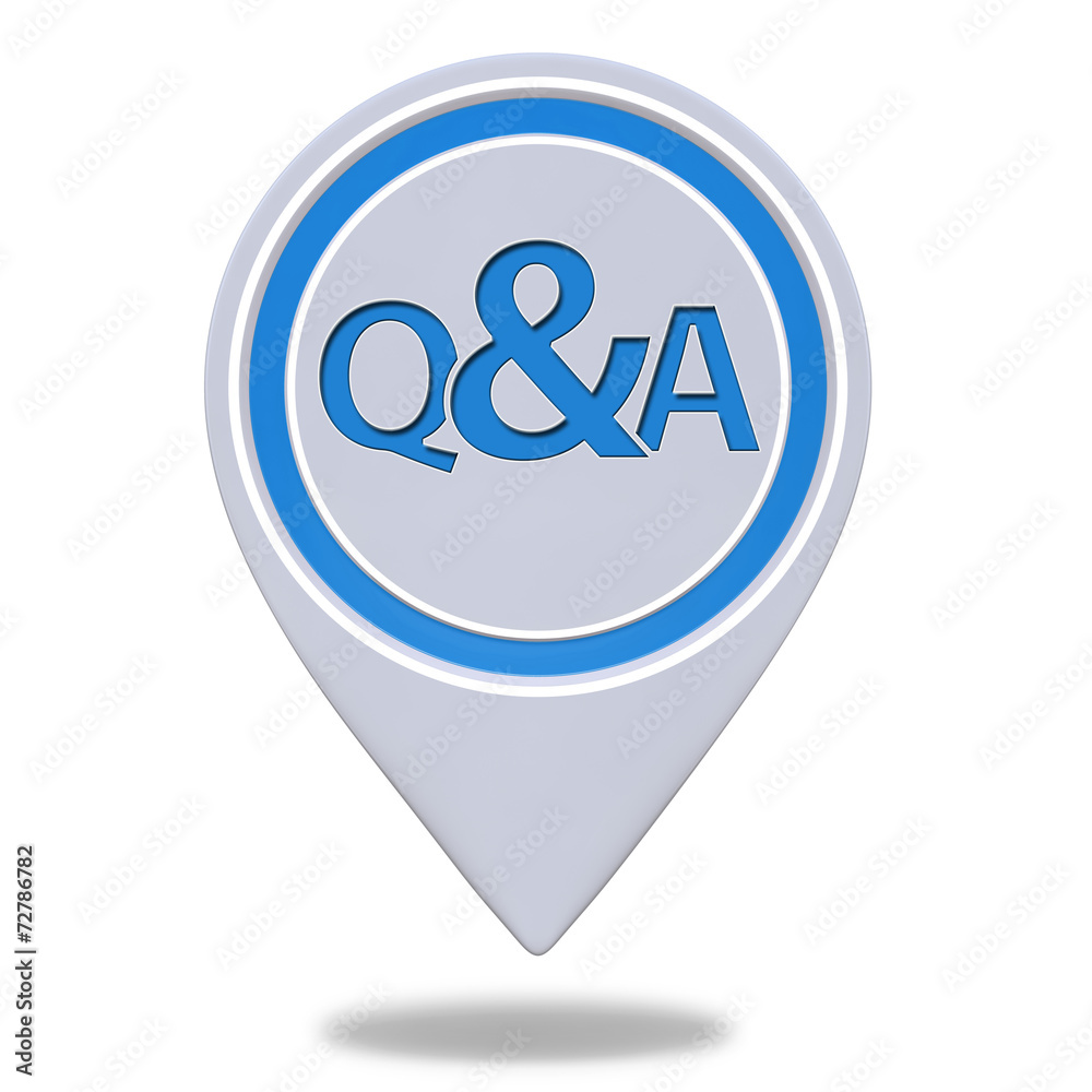 Q&A pointer icon on white background Q&A pointer icon on white background