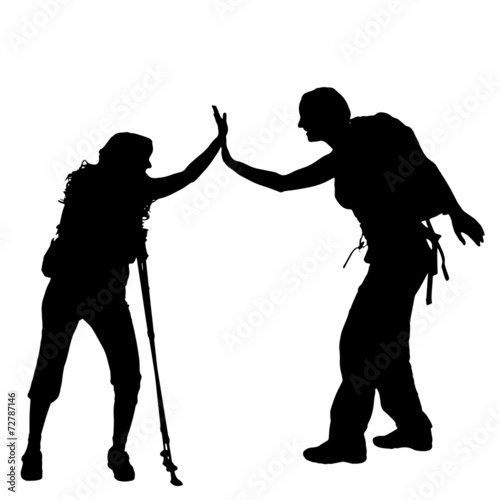 Vector silhouette of woman.