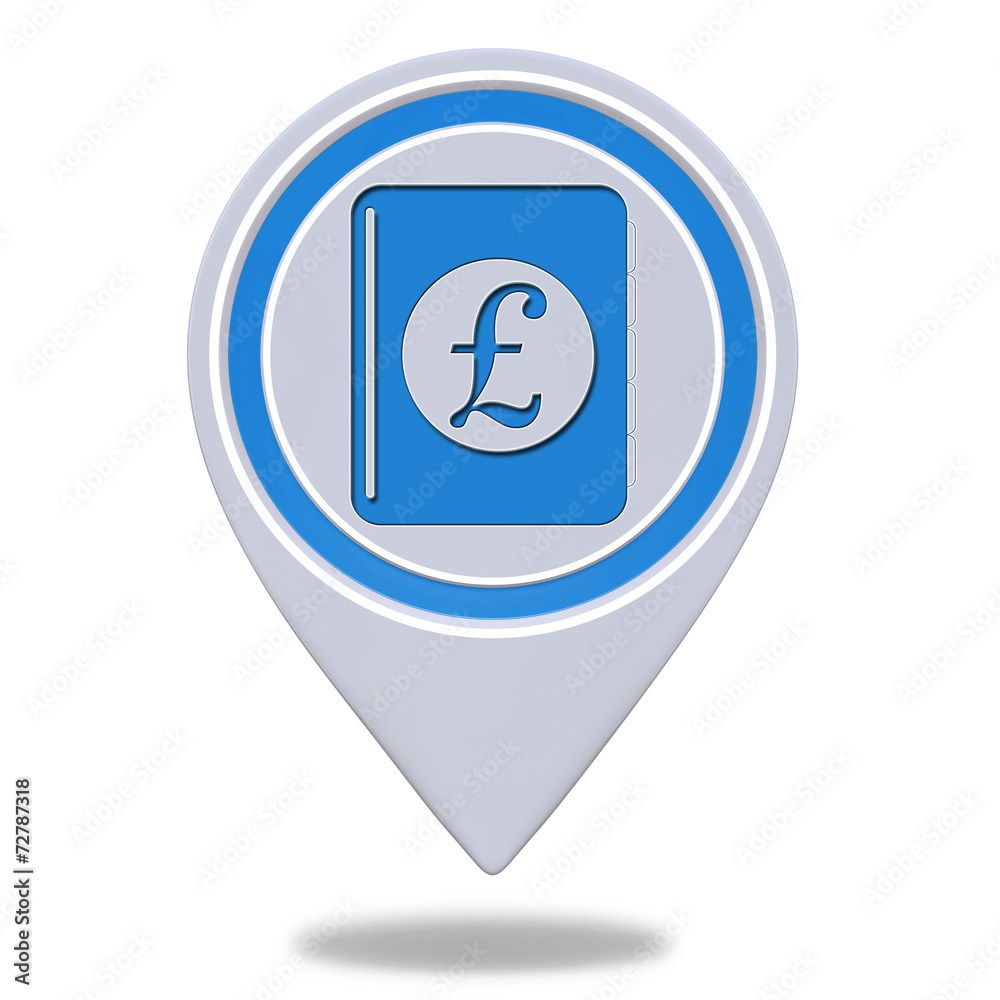 pound money book pointer icon on white background pound money book pointer icon on white background