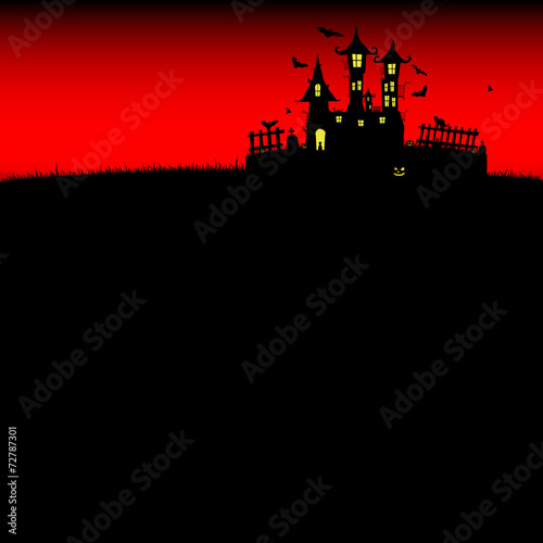 halloween castle red vector