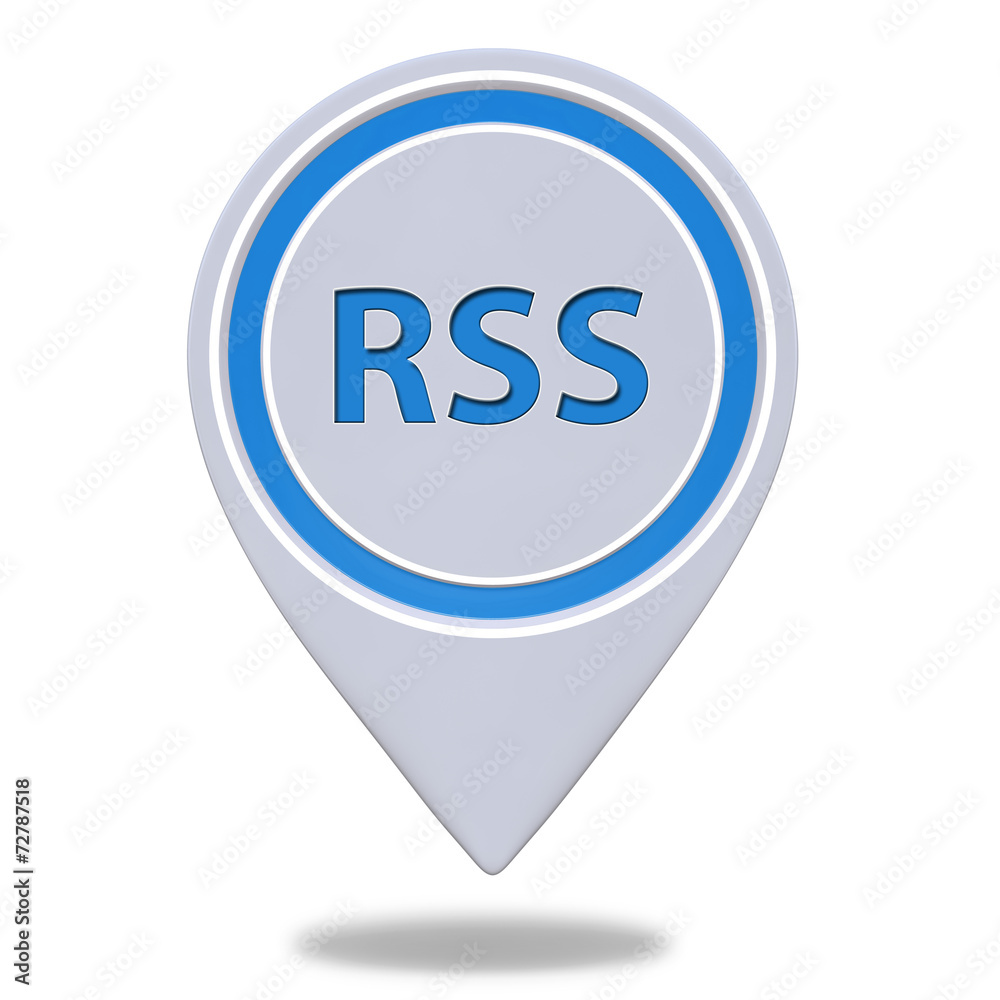 RSS pointer icon on white background RSS pointer icon on white background
