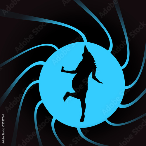 Vector silhouettes of woman.