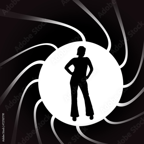 Vector silhouettes of woman.