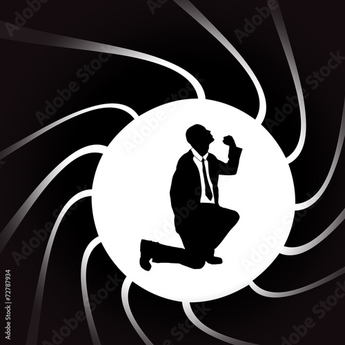 Vector silhouettes of man.