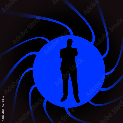 Vector silhouettes of man.