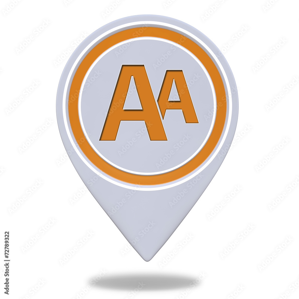 Alphabet pointer icon on white background Alphabet pointer icon on white background