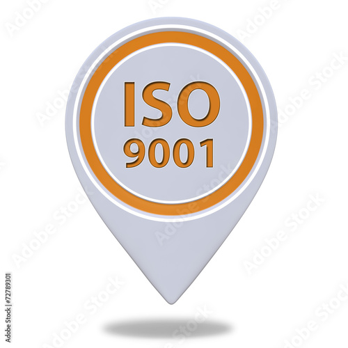 Iso 9001 pointer icon on white background