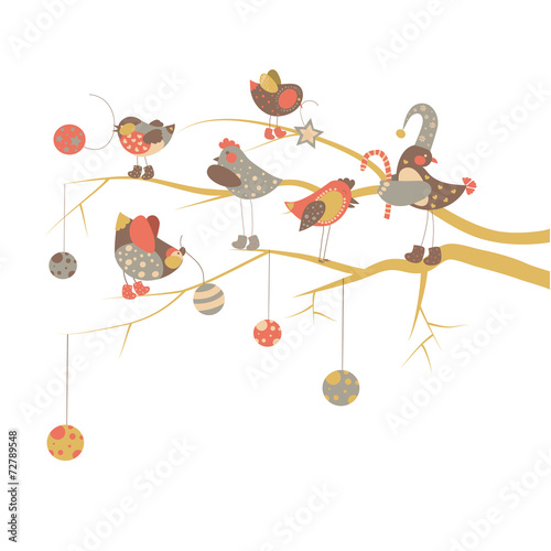 Birds celebrate Christmas
