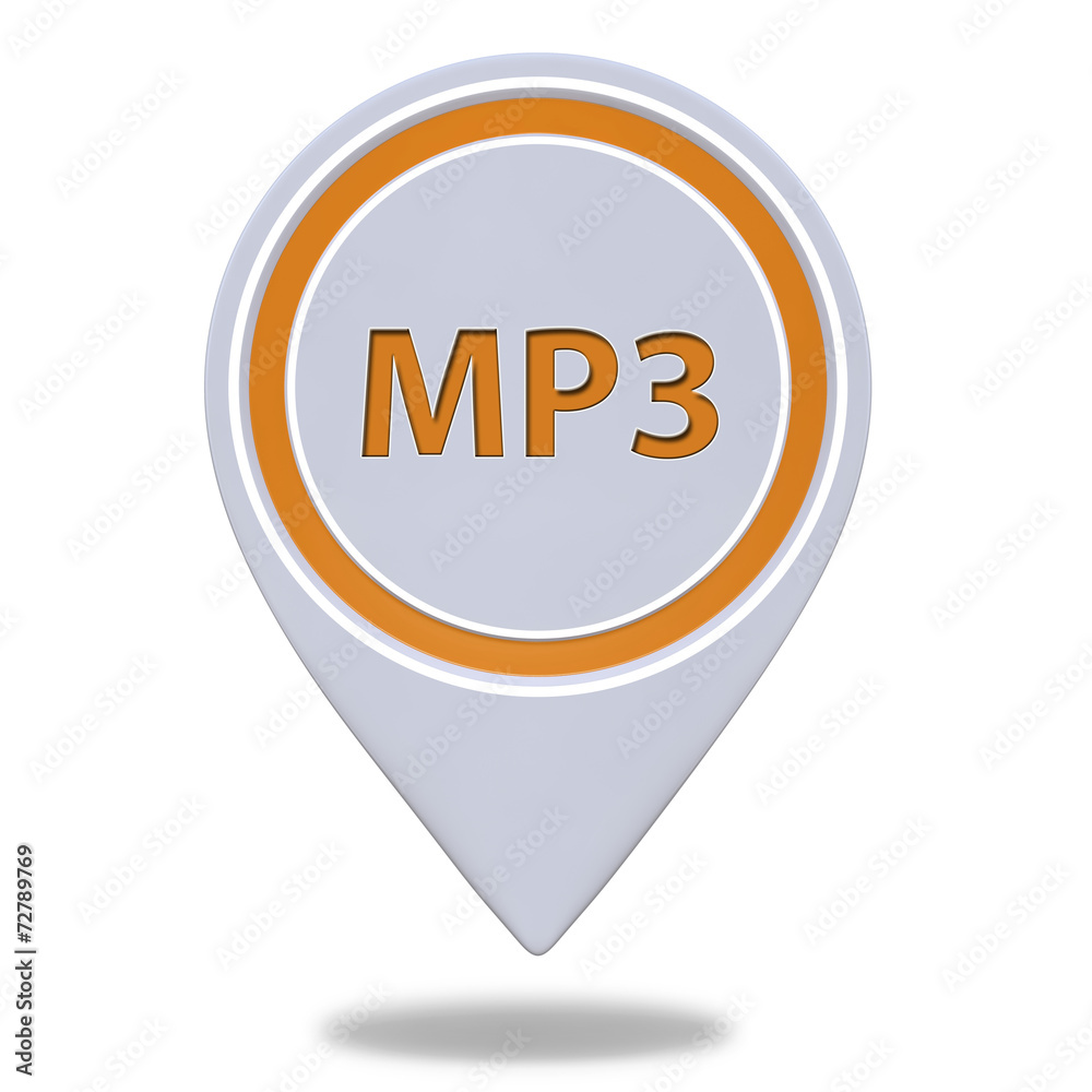 MP3 pointer icon on white background MP3 pointer icon on white background