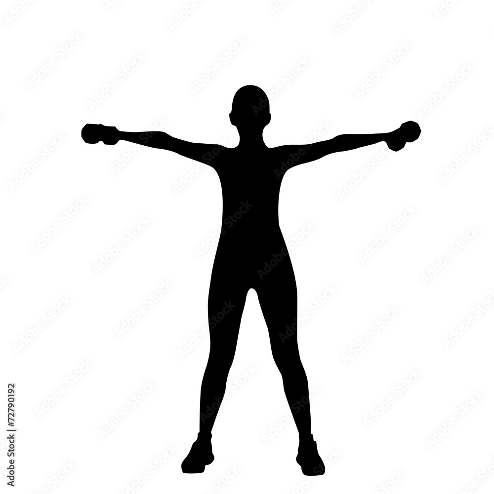 sport fitness woman exercise workout silhouettes sport fitness woman exercise workout silhouettes