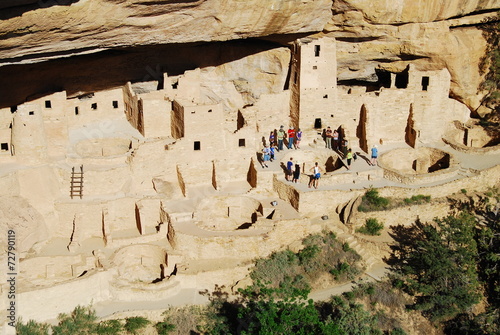 A ranger-guided tour in Cliff Palace, Mesa Verde NP, CO, USA