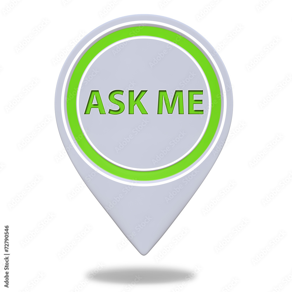 ask me pointer icon on white background ask me pointer icon on white background