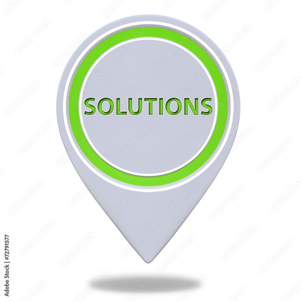 Solutions pointer icon on white background Solutions pointer icon on white background