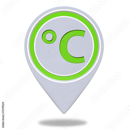 Celsius pointer icon on white background