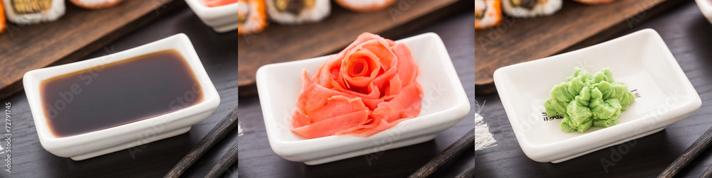 Traditional Japanese condiments.