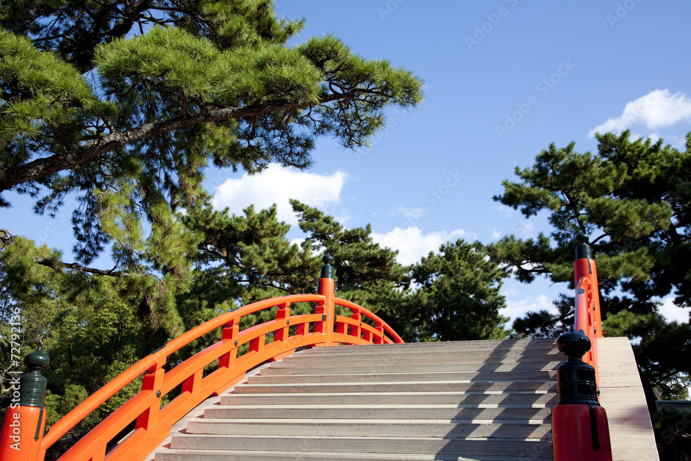 Naklejka premium 大阪住吉大社の太鼓橋
