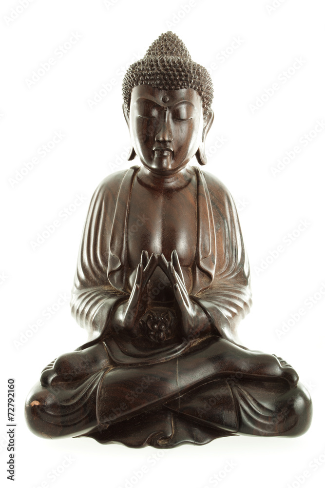 Buddha sculpture isolated on white background