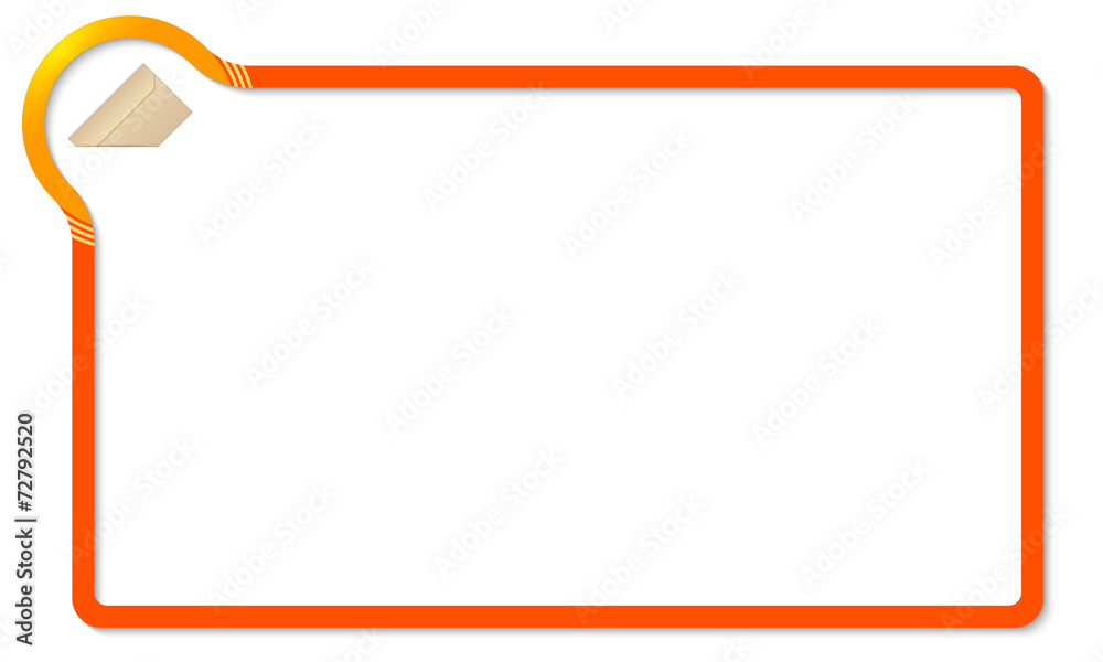 red frame with yellow corner and envelope red frame with yellow corner and envelope