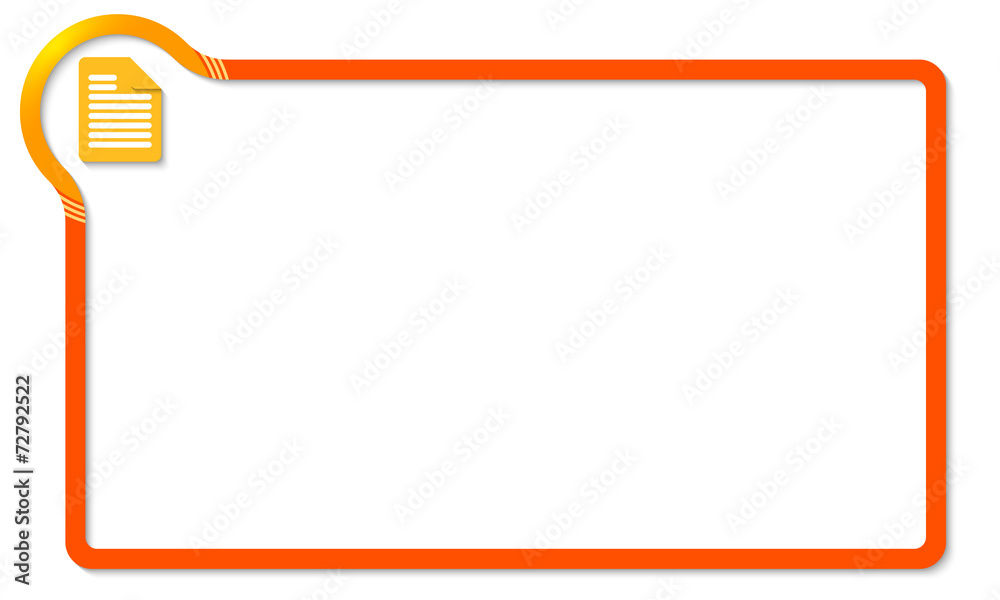 red frame with yellow corner and document icon red frame with yellow corner and document icon
