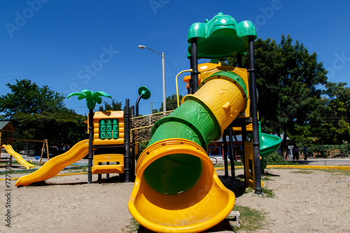 Colorful children playground in the park