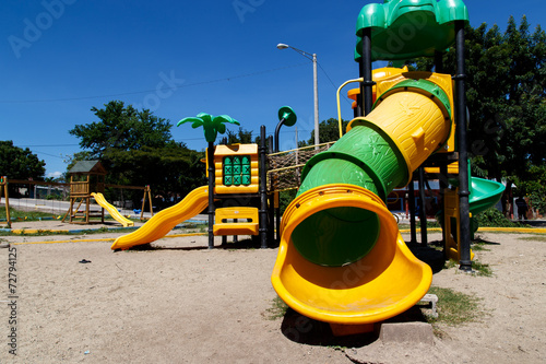 Colorful children playground in the park