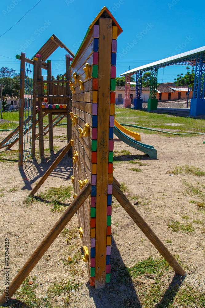 detail of Colorful children playground in the park detail of Colorful children playground in the park