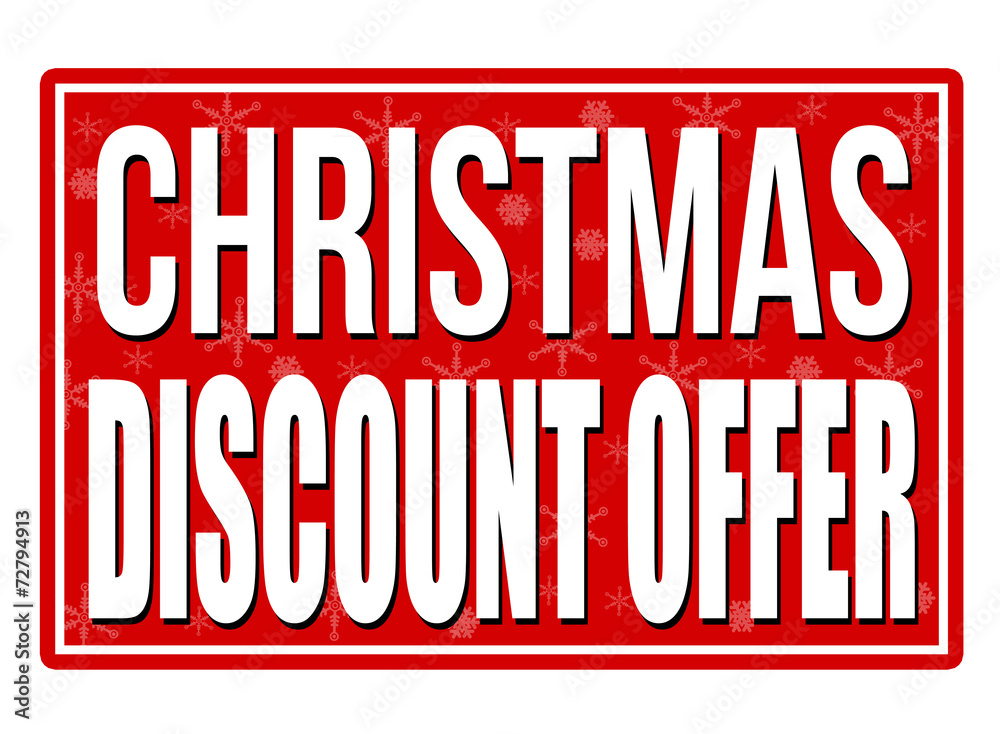 Christmas discount offer red sign