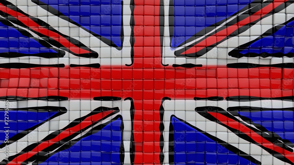 Fototapeta premium union jack flag cubes