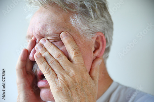Принти на полотні Cold or flu symptoms in a senior man