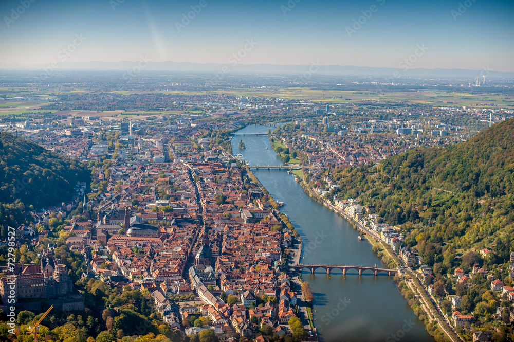 Fototapeta premium Heidelberg Luftaufnahme