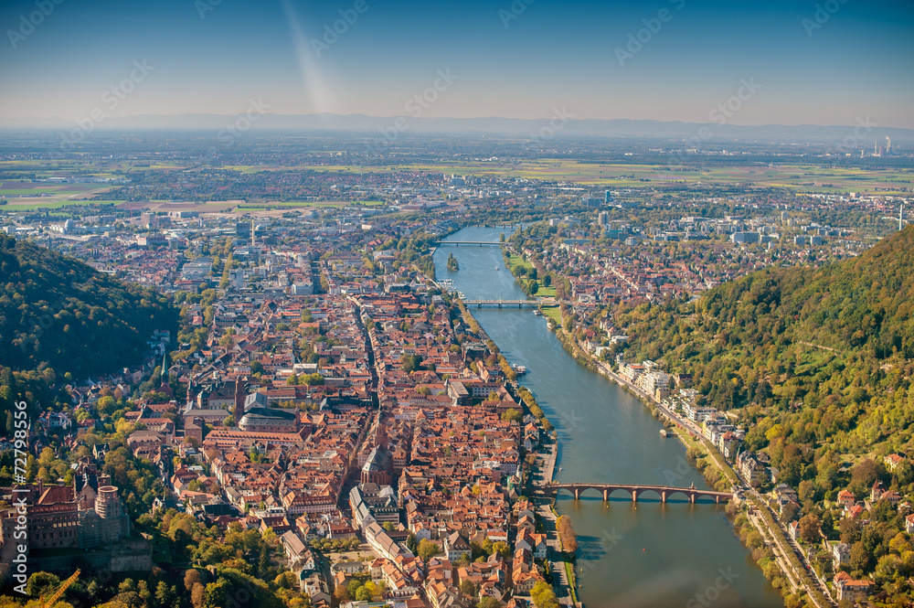 Fototapeta premium Heidelberg Luftaufnahme