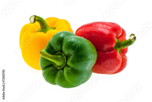 sweet peppers on white background