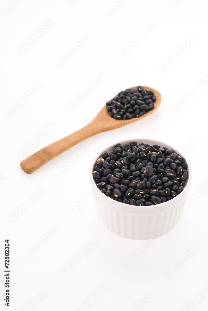 Black beans isolated on white background Black beans isolated on white background