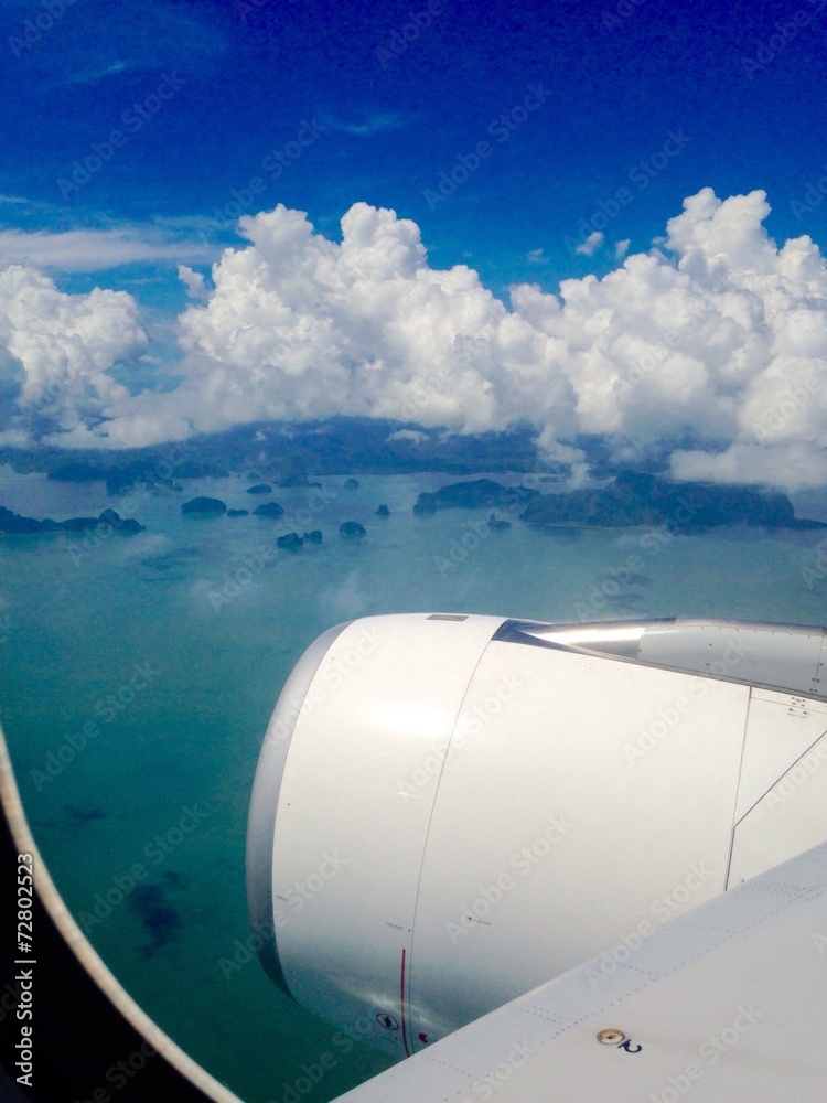 Phuket view from airplane