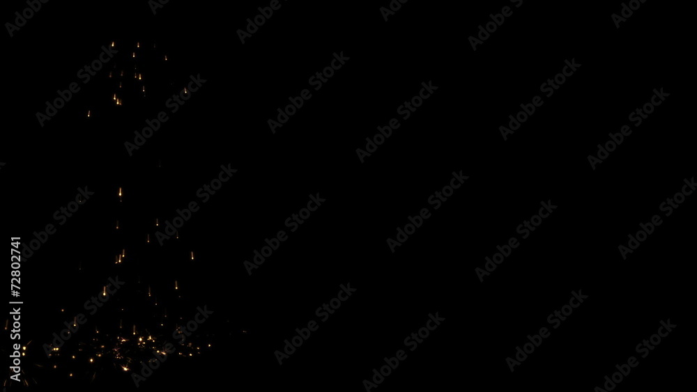 Glowing sparks falling and bouncing on floor HD