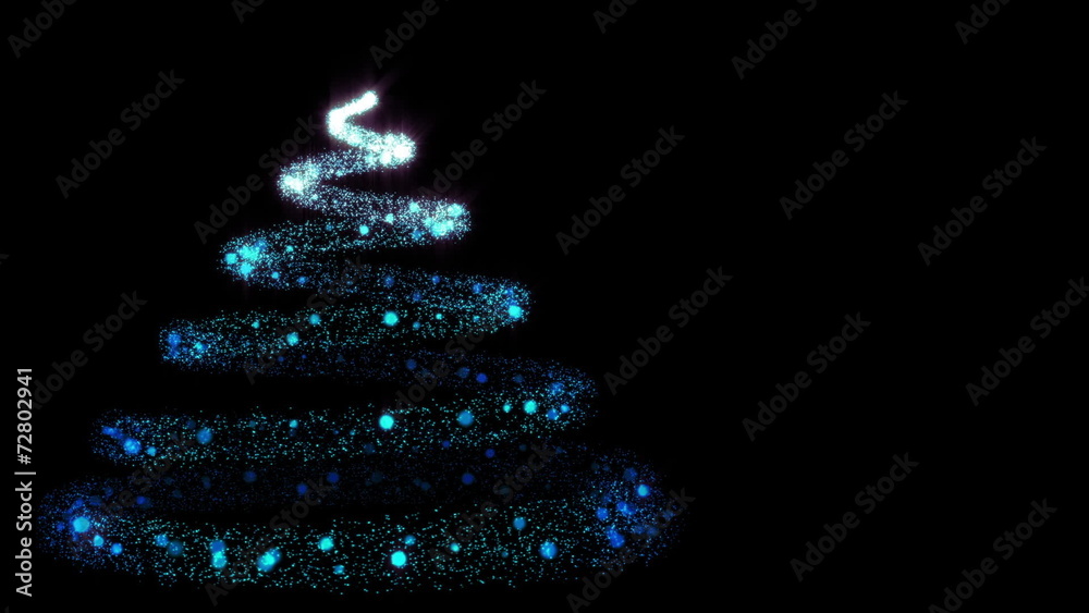 Glowing particles with trail forming christmas tree HD Glowing particles with trail forming christmas tree HD