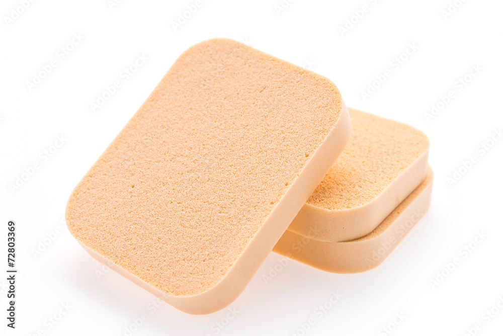 Face sponge powder isolated on white Face sponge powder isolated on white