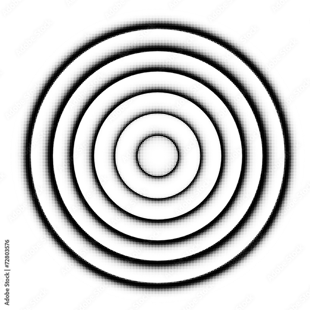 concentric tubes shaded with halftone pattern black white concentric tubes shaded with halftone pattern black white