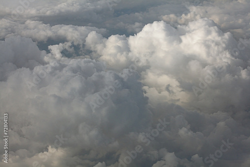 texture of clouds from an airplane view