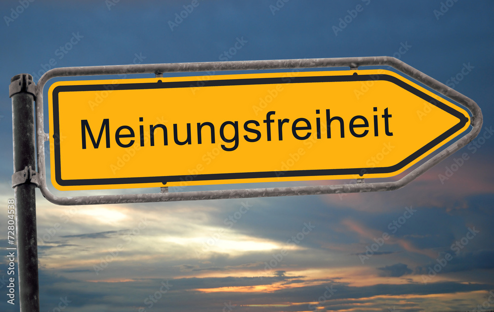 Obraz premium Strassenschild 19 - Meinungsfreiheit