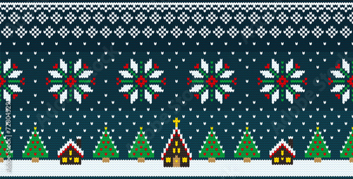 ノルディック柄の冬の風景