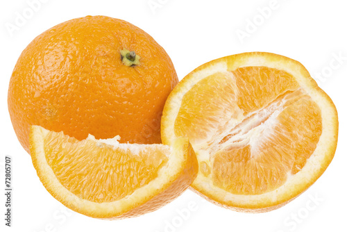 fresh sliced oranges isolated