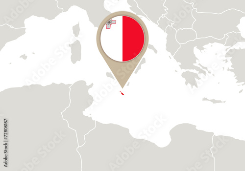 Malta on Europe map